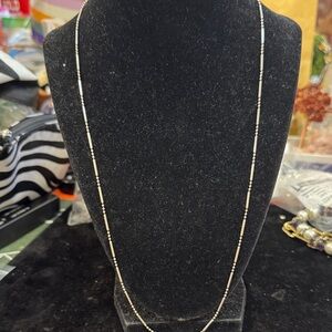 Elegant 925 Sterling Silver bar and bead chain 24” long